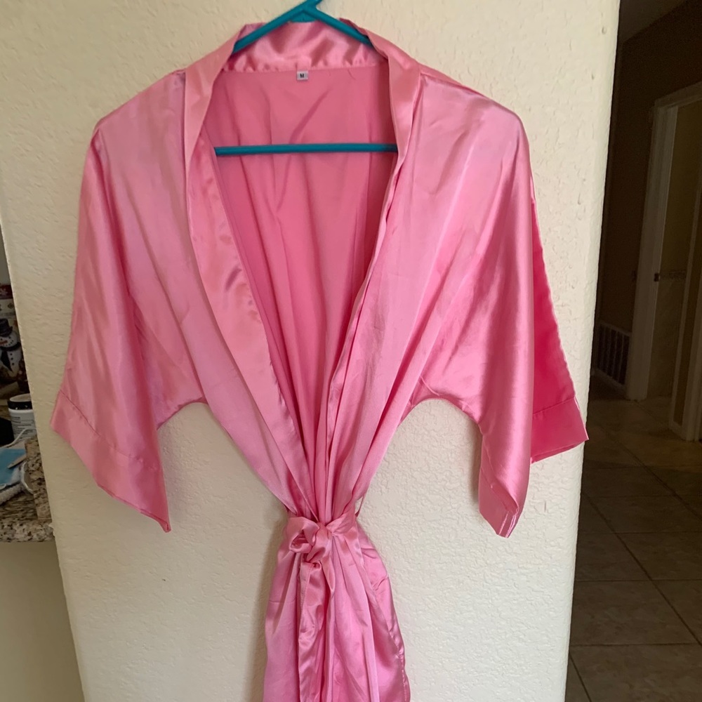 Pink slip robe, cover up